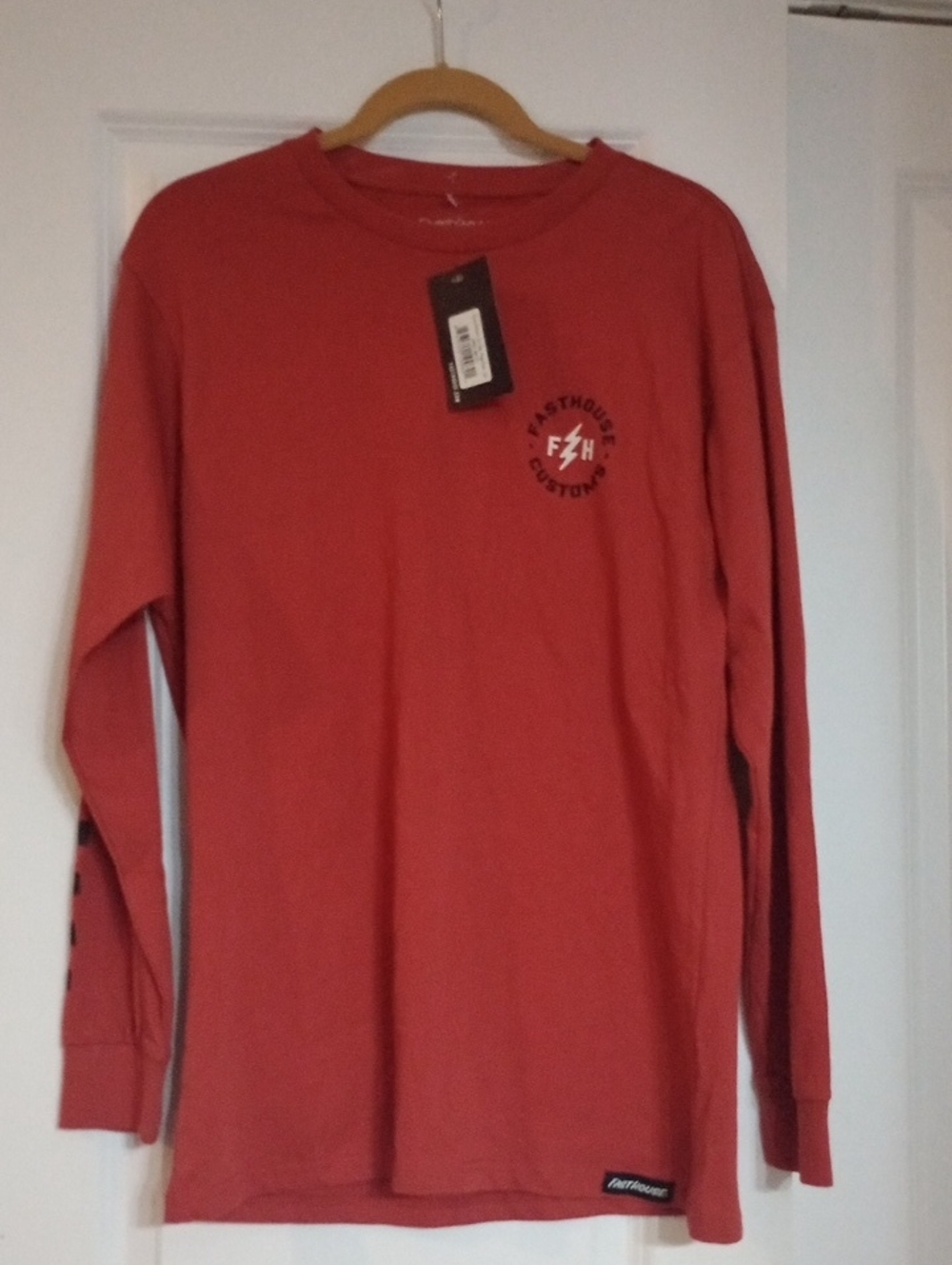NWT Fasthouse Men's Long Sleeve Crew Tee in Red Size L